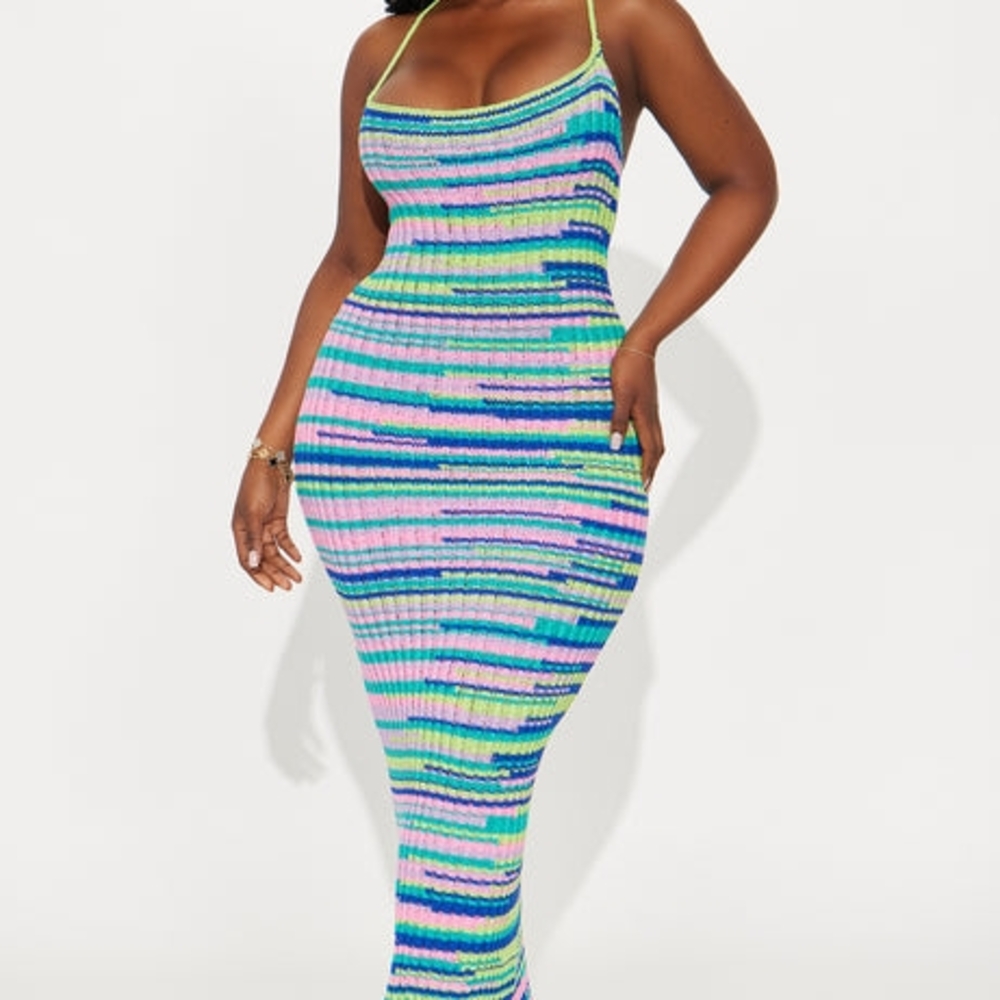 Multicolor Striped Maxi Dress